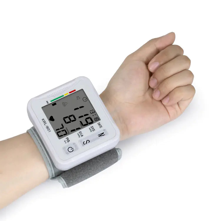 Smart Digital Wrist Blood Pressure Monitor, Accurate BP and Heart Rate Tracker with Large Display - KWL-WO1 for Home Use