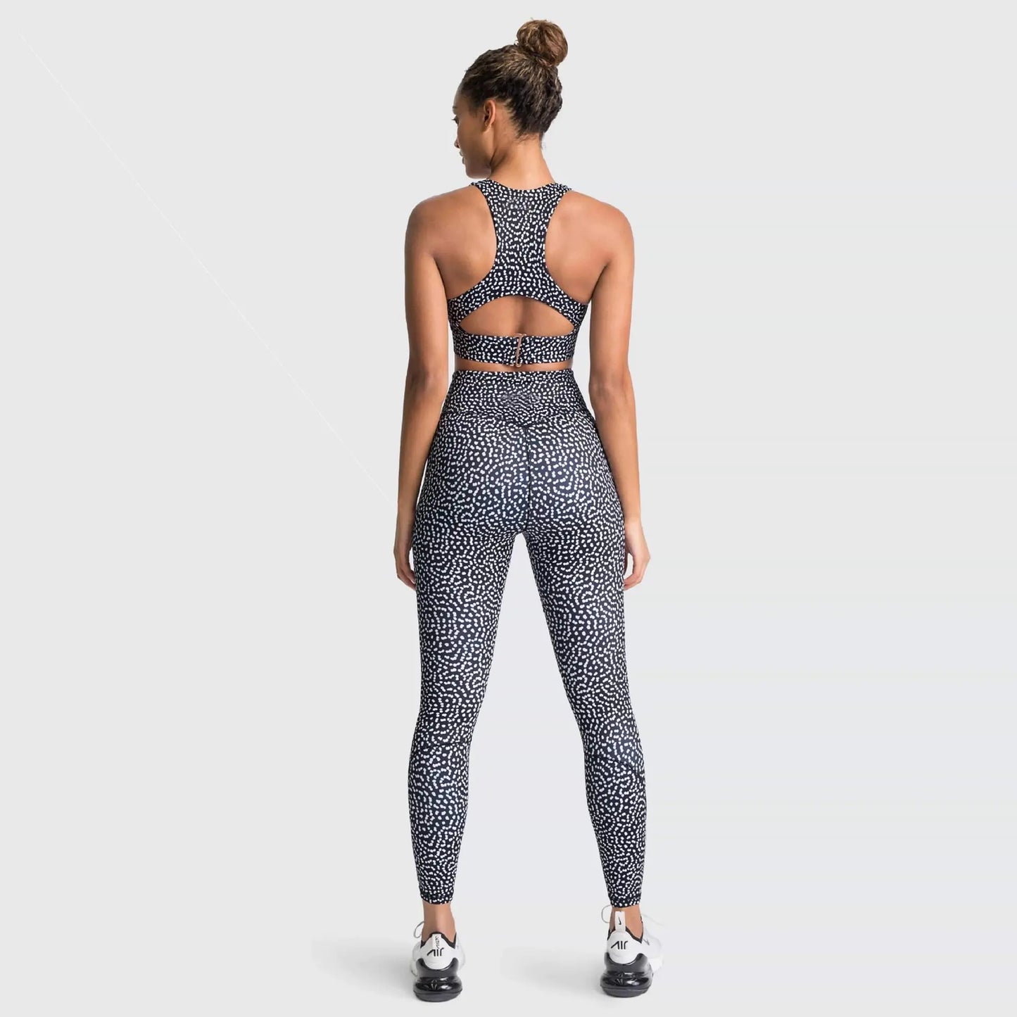 Two-Piece Set Women's Solid Cut Out Backless Raglan Sleeve Crop Top & High Waist Leggings Tracksuit Set, Sporty Breathable Comfy Outfits for Indoor Outdoor Yoga Gym Workout Running, Ladies Spring & Fall Sportswear Yoga Outfit for Fitness and Exercise