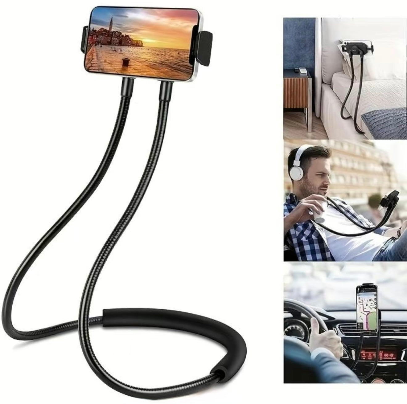 Neck Phone Holder for Lazy Use, Neck Hanging Phone Holder, Multipurpose Desktop Live Streaming Lazy Neck Phone Holder, Phone Accessories for Bed, Sofa, Car, Selfie, Live