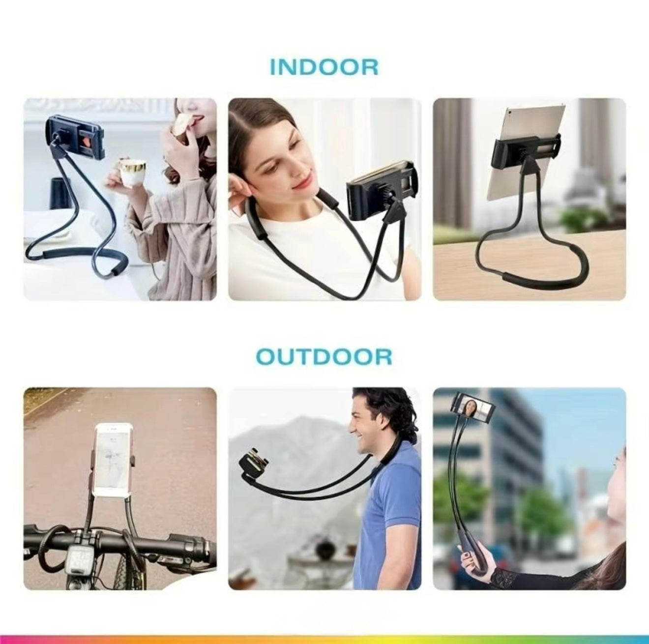 Neck Phone Holder for Lazy Use, Neck Hanging Phone Holder, Multipurpose Desktop Live Streaming Lazy Neck Phone Holder, Phone Accessories for Bed, Sofa, Car, Selfie, Live