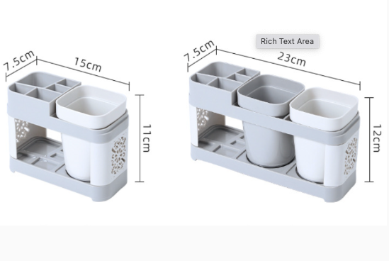 Creative Toothbrush Holder Set for Home Use, with 2 Mouthwash Cups, 1 Count Creative Countertop Toothbrush Storage Rack, Home Organiser for Bathroom