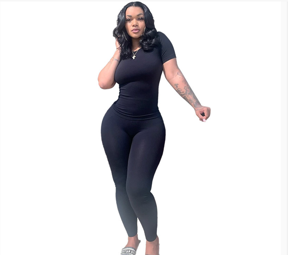 Women's Lounge Wear Ribbed Two Piece Set, Women's Solid Color Letter Print Crop Top & Skinny Pants Two-piece Set, Casual Fashion Cozy Breathable Two Piece for Daily Wear, Ladies Summer Clothes