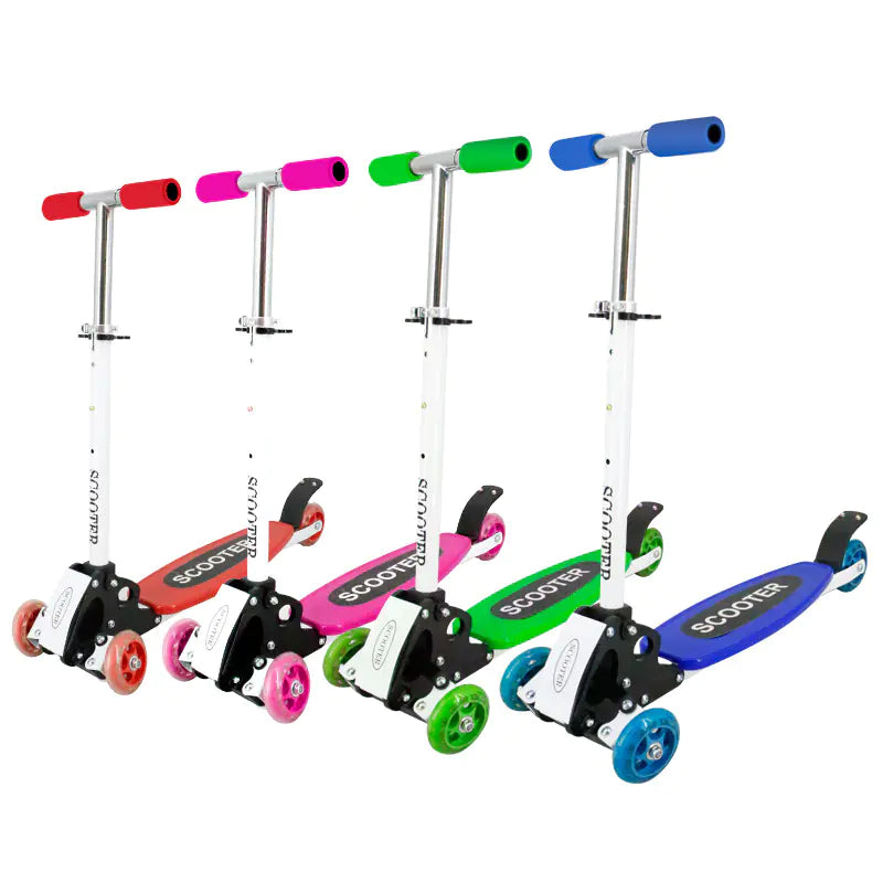 Folding Aluminum Alloy HOT BARGAINS Kids Three Wheel Move n Groove Scooter Blue & Pink Colour with TPR Comfort Handle Grip Lightweight Children's Scooter for Boy and Girl