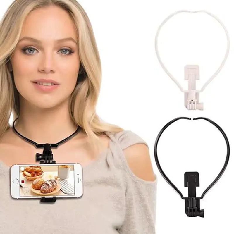 Neck Phone Holder for POV Selfies and Recording Neck Hanging Phone Holder, Multipurpose Desktop Live Streaming Lazy Neck Phone Holder, Phone Accessories for Bed, Sofa, Car, Selfie, Live